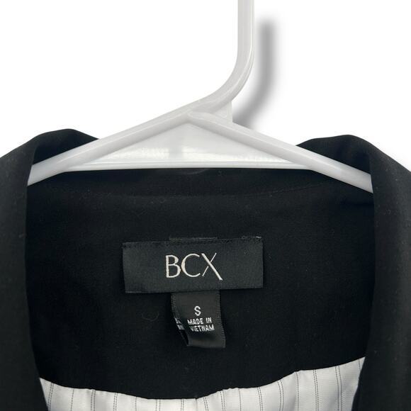 NEW BCX Black Blazer Size Small Button Front Classic Career Office Ruched Sleeve - Picture 5 of 6